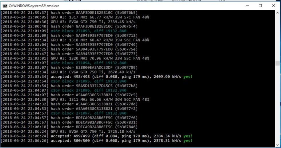 Mining x16r (Ravencoin) with a Nvidia GTX 750ti - MyRandomTechBlog.com