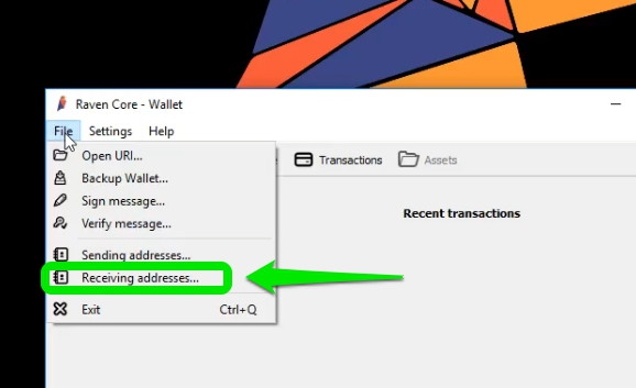 Revencoin QT wallet Receiving address