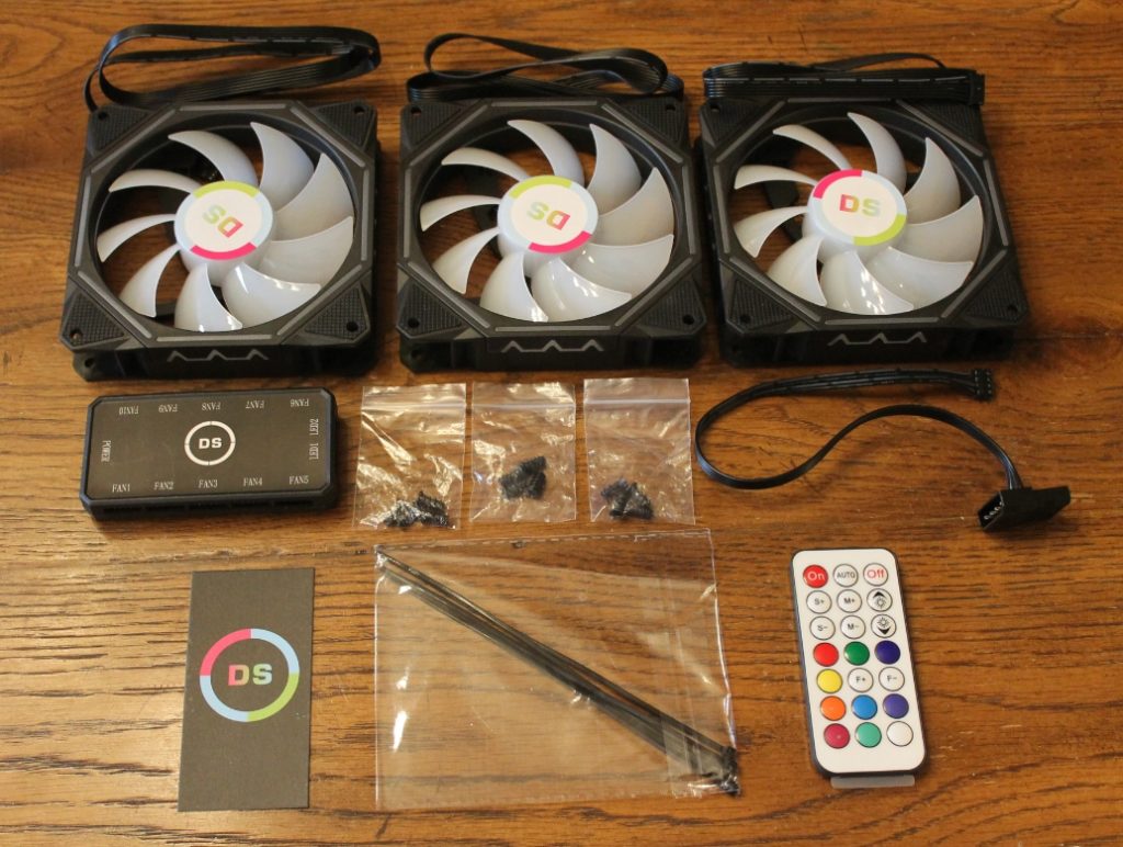 leddess d series rgb fan box contents.