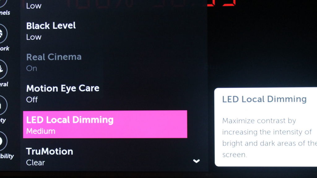 LG LED Local Dimming feature.