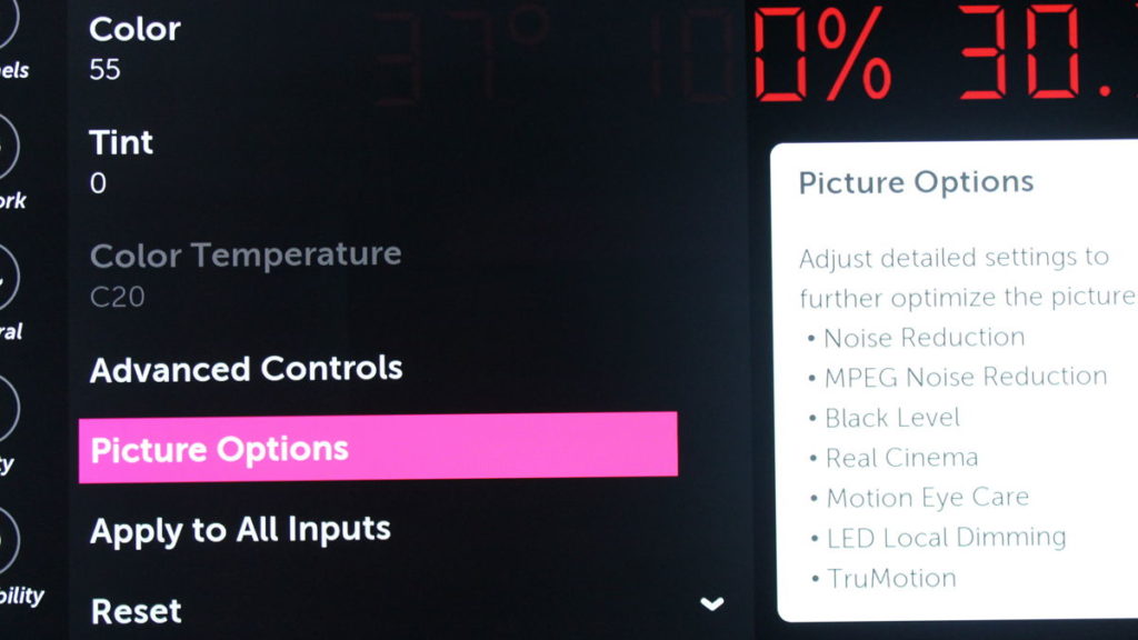 LG picture options.