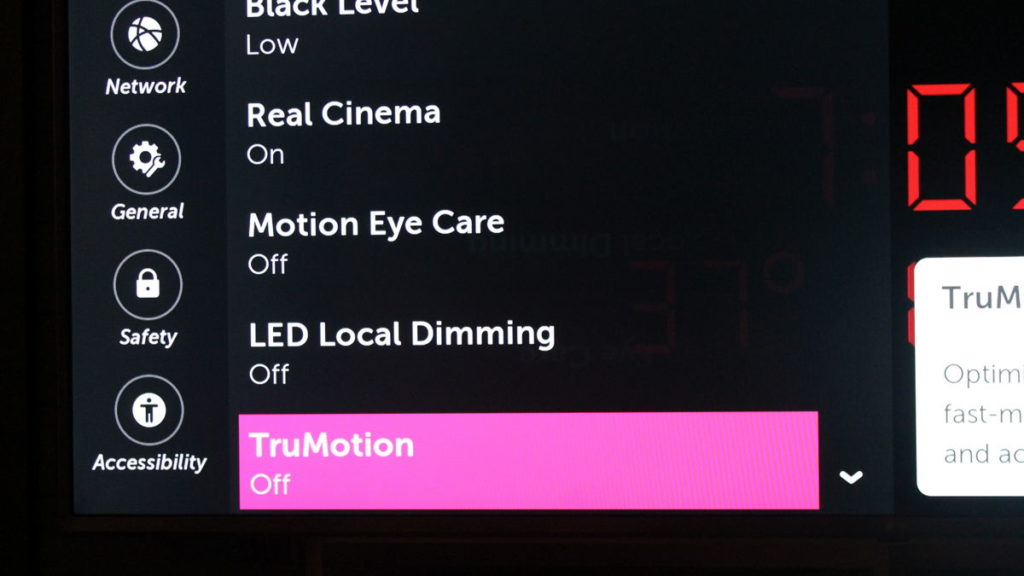 LG 70UK65 Soap Opera fix by turning off TruMotion