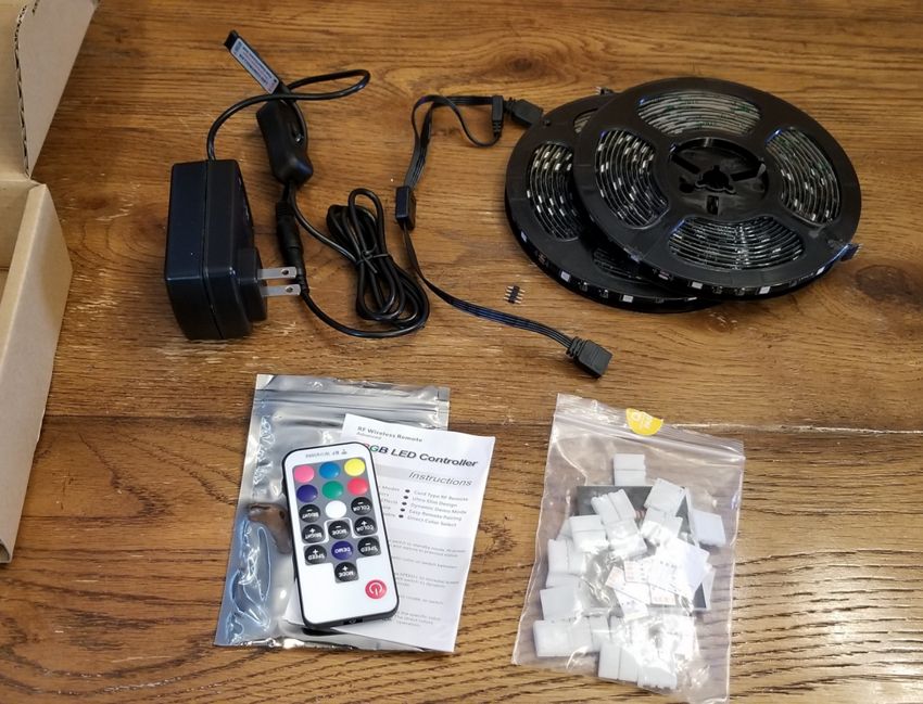 70 in tv LED Bias lighting unboxed