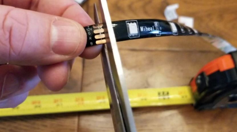 cutting the 70 inch tv bias lighting strip