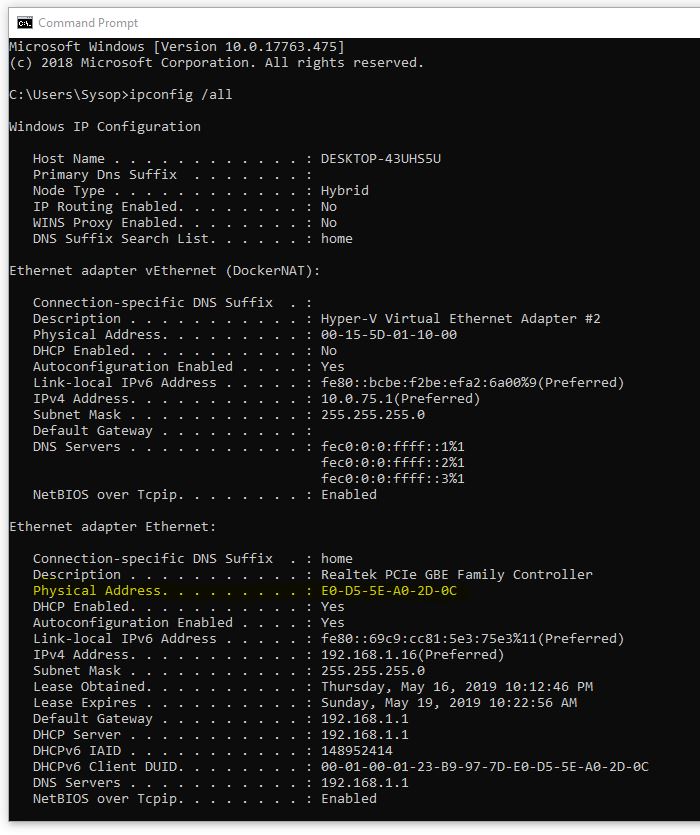 how to find printer mac address