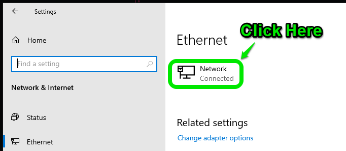 Click on your network icon