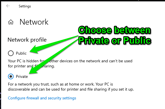 Switch to private network in Win 10 - MyRandomTechBlog.com