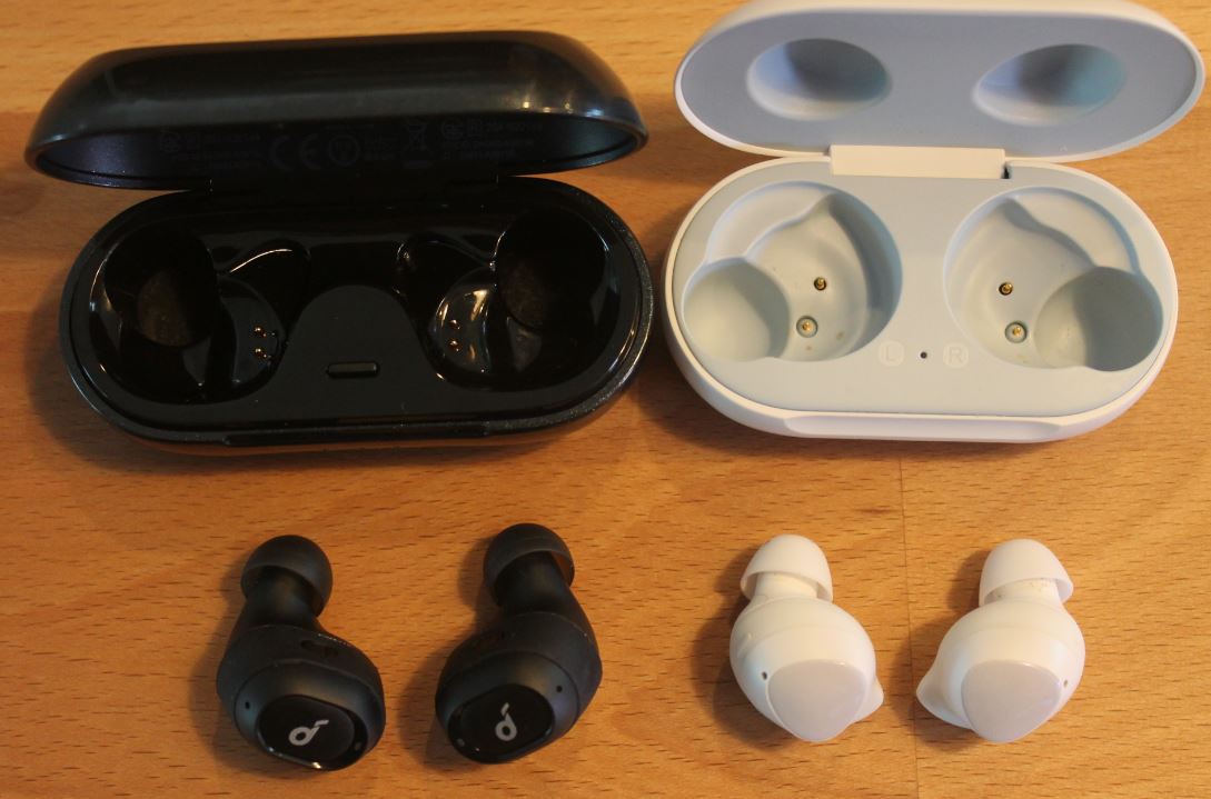 Earbuds outside of the case